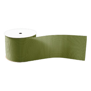 Olive Green Gingham-RIBBON SPOOL Grosgrain Ribbon