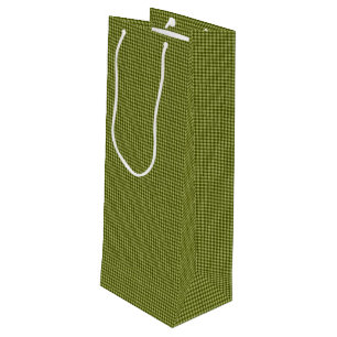 Olive Green Gingham-WINE GIFT BAG