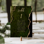 Olive Green Gold Agate Wedding Table Number<br><div class="desc">This elegant modern wedding table number card features an olive green watercolor agate background trimmed with faux gold glitter. The word "table" appears in gold-coloured handwriting script. Add the names of your guests who are assigned to each table.</div>