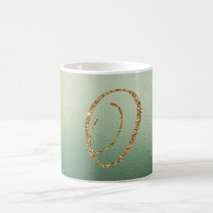 Olive Green Gold Glitter Letter O (as in Olivia) Coffee Mug