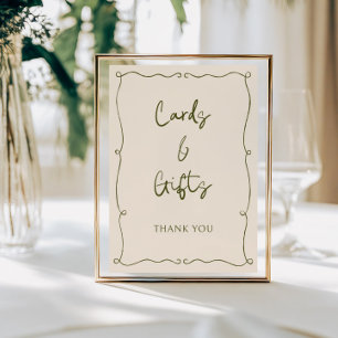 Olive Green Hand Drawn Frame Cards & Gifts Card