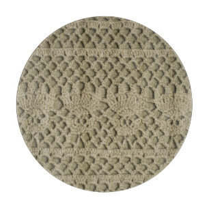 Olive Green Handmade Lace Pattern Cutting Board