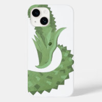 Olive green heart dragon on white