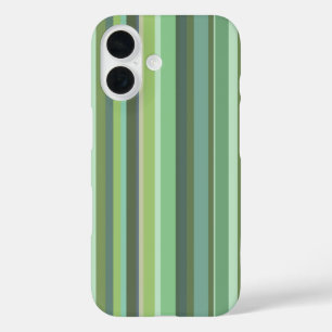 Olive green horizontal stripes iPhone 16 case