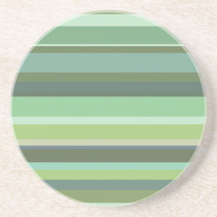 Olive green horizontal stripes coaster