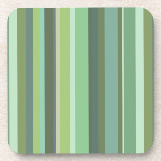 Olive green horizontal stripes coaster (Front)