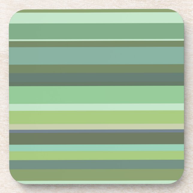 Olive green horizontal stripes coaster (Front)