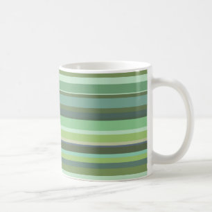 Olive green horizontal stripes coffee mug