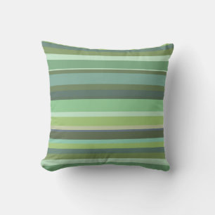 Olive green horizontal stripes cushion