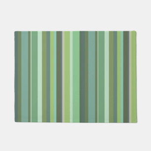 Olive green horizontal stripes doormat