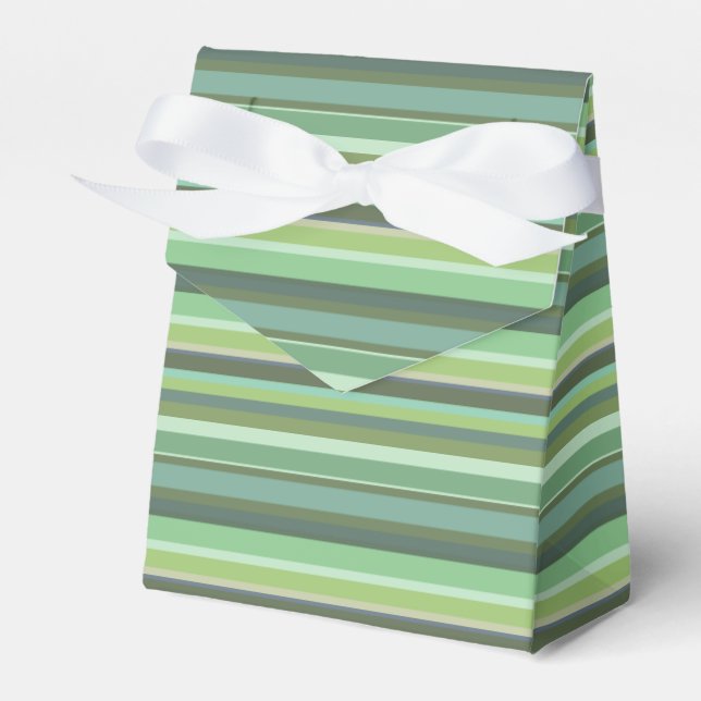 Olive green horizontal stripes favour box (Front Side)