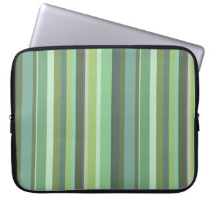 Olive green horizontal stripes laptop sleeve