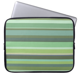 Olive green horizontal stripes laptop sleeve
