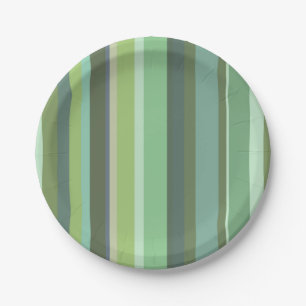 Olive green horizontal stripes paper plate