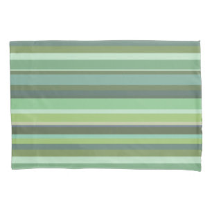 Olive green horizontal stripes pillowcase