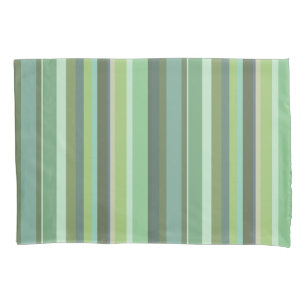 Olive green horizontal stripes pillowcase