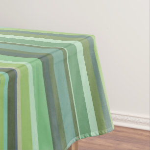Olive green horizontal stripes tablecloth