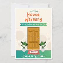 Olive Green House Warming Invitation Card Set