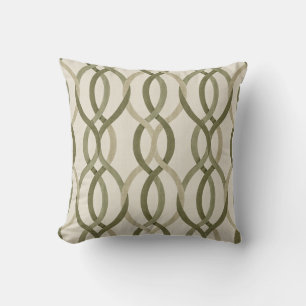 Olive Green Interlocking Rings Pillow