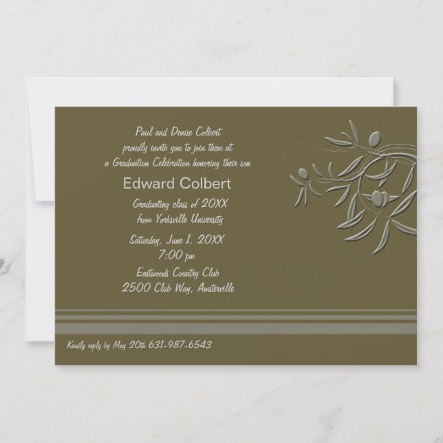 Olive Green Invitation (Front)