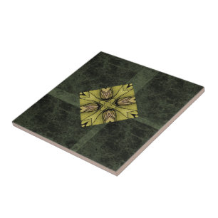 Olive Green Kaleidoscope Tile