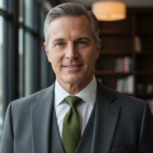 Olive Green Knitted Fabric Tie