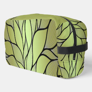 Olive Green Leave Pattern Dopp Kit