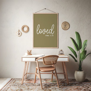Olive Green Love Faith Quote minimalist Poster