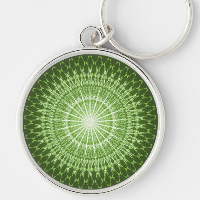 Olive Green Mandala Key Ring (Front)
