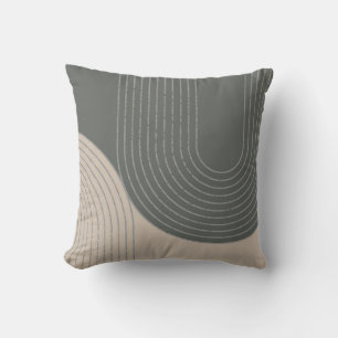Olive Green Minimalist Design Cushion