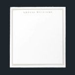 Olive Green Minimalist Monogram Notepad<br><div class="desc">Create your own personalised notepad with monogram name in elegant chic typography and olive green line border design.</div>