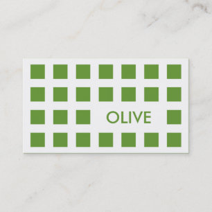 olive green (mod squares) business card