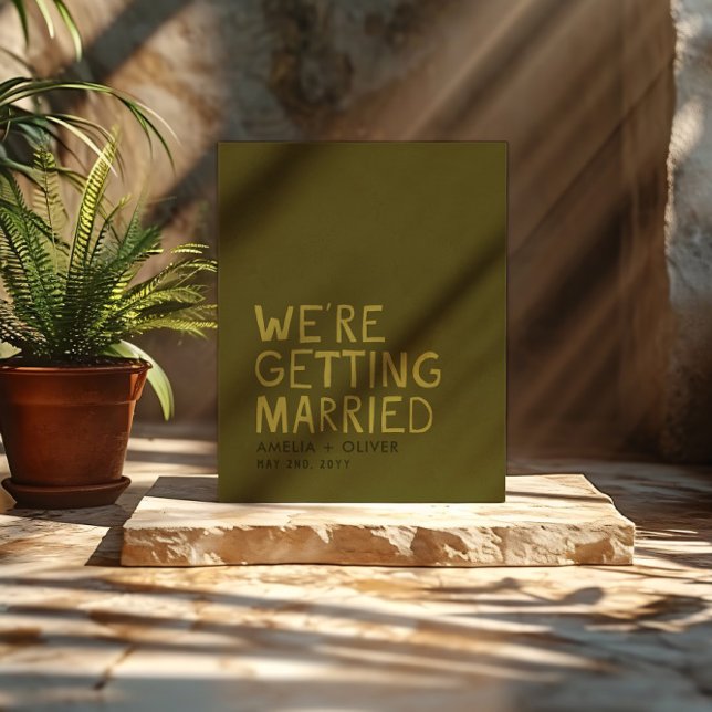 Olive Green Modern  – Bold Handwritten Typography  Postcard (Creator Uploaded)