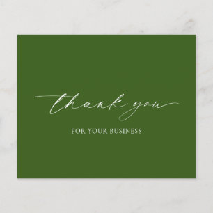 Olive Green Modern Budget Business Thank You Flyer