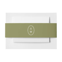 Olive Green Monogram Wedding Belly Band