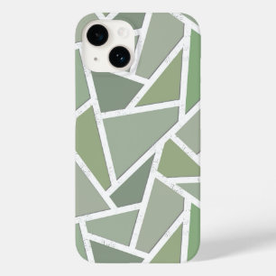 Olive green mosaic pattern Case-Mate iPhone 14 case
