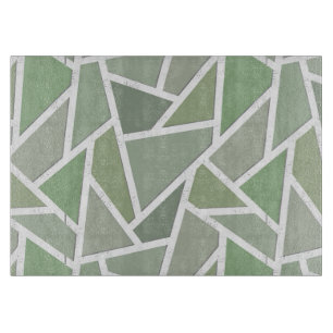 Olive green mosaic pattern cutting board
