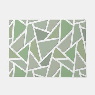 Olive green mosaic pattern doormat