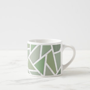Olive green mosaic pattern espresso cup