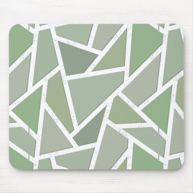 Olive green mosaic pattern mouse pad (Front)