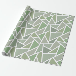 Olive green mosaic pattern wrapping paper