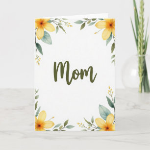 Olive Green Mum Script Card