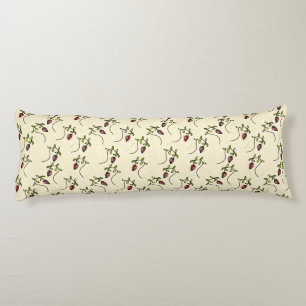 Olive green ornamental pattern body cushion