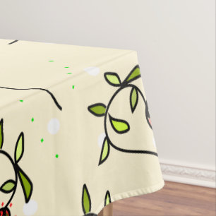 Olive green ornamental pattern tablecloth