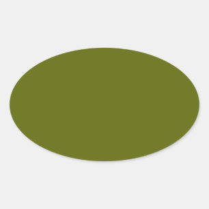 Olive Green Oval Sticker