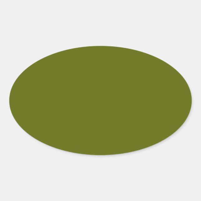 Olive Green Oval Sticker (Front)