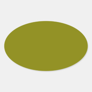 Olive Green Oval Sticker