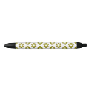 Olive Green Pattern Black Ink Pen