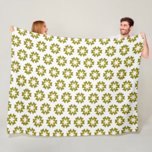Olive Green Pattern Fleece Blanket