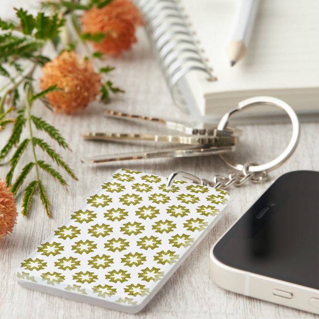 Olive Green Pattern Key Ring (Front Right)